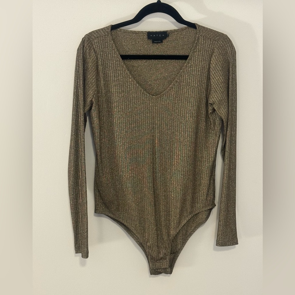 HATCH gold long-sleeved bodysuit NWOT